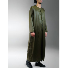 Qamis Emirati Kaki - Satiné Precious