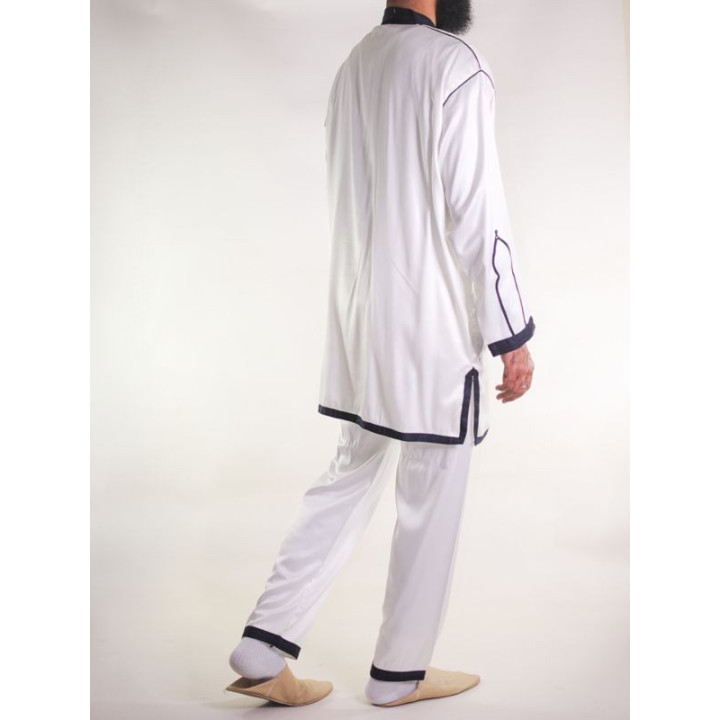 Jabador homme 2 Pièces - Blanc cassé avec broderie Bleu Marine