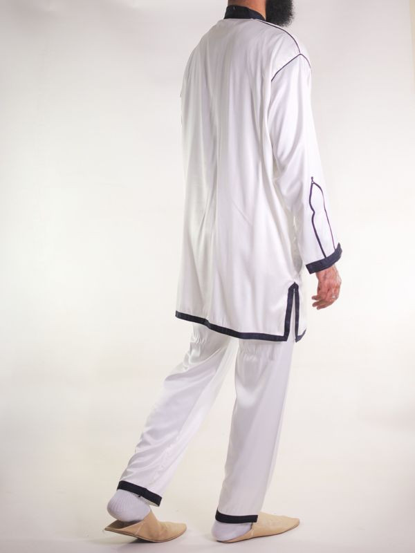 Jabador homme 2 Pièces - Blanc cassé avec broderie Bleu Marine