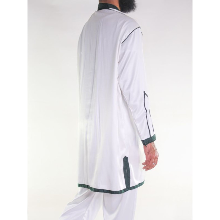 Jabador homme 2 Pièces - Blanc cassé avec broderie Vert