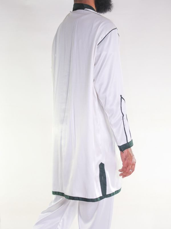 Jabador homme 2 Pièces - Blanc cassé avec broderie Vert