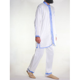 Jabador homme 2 Pièces - Blanc cassé avec broderie Bleu Marine
