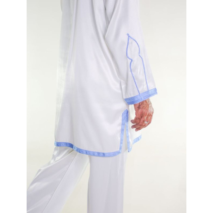 Jabador homme 2 Pièces - Blanc cassé avec broderie Bleu Marine
