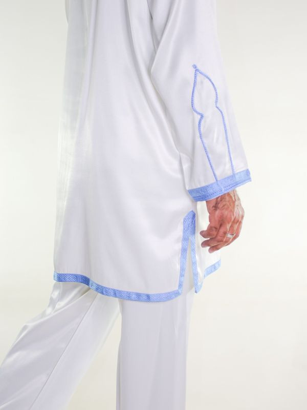 Jabador homme 2 Pièces - Blanc cassé avec broderie Bleu Marine