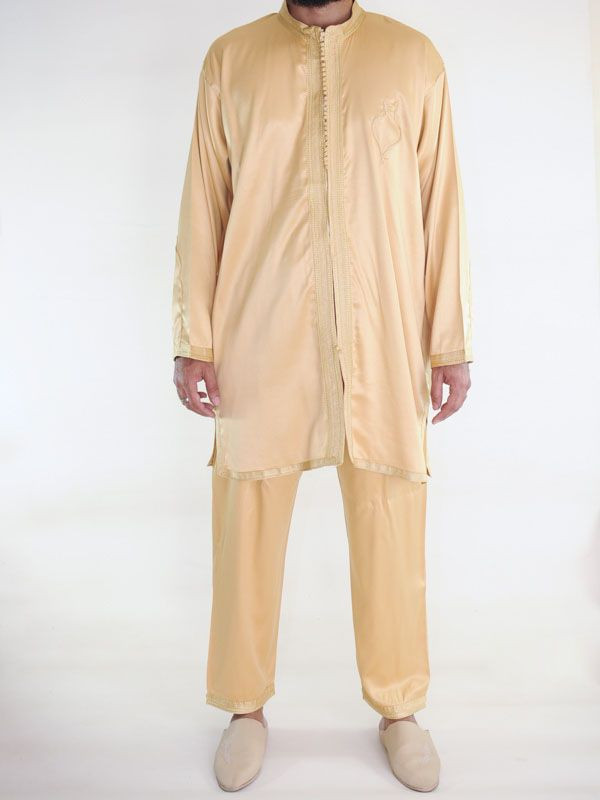 Jabador homme 2 Pièces - Bleu et broderie doré