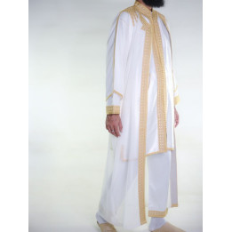 Jabador homme 3 Pièces - Blanc cassé et Doré