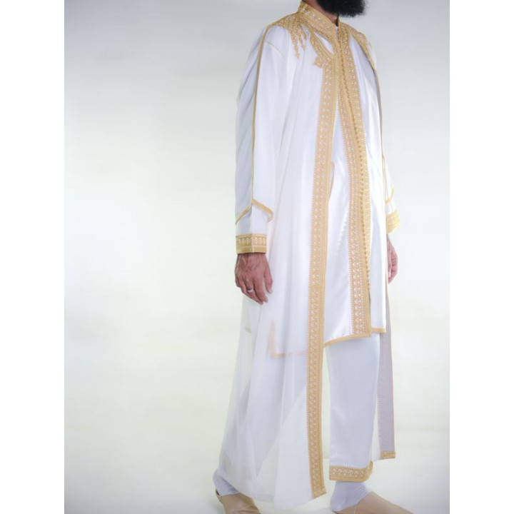 Jabador homme 3 Pièces - Blanc cassé et Doré