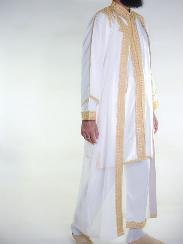 Jabador homme 3 Pièces - Blanc cassé et Doré