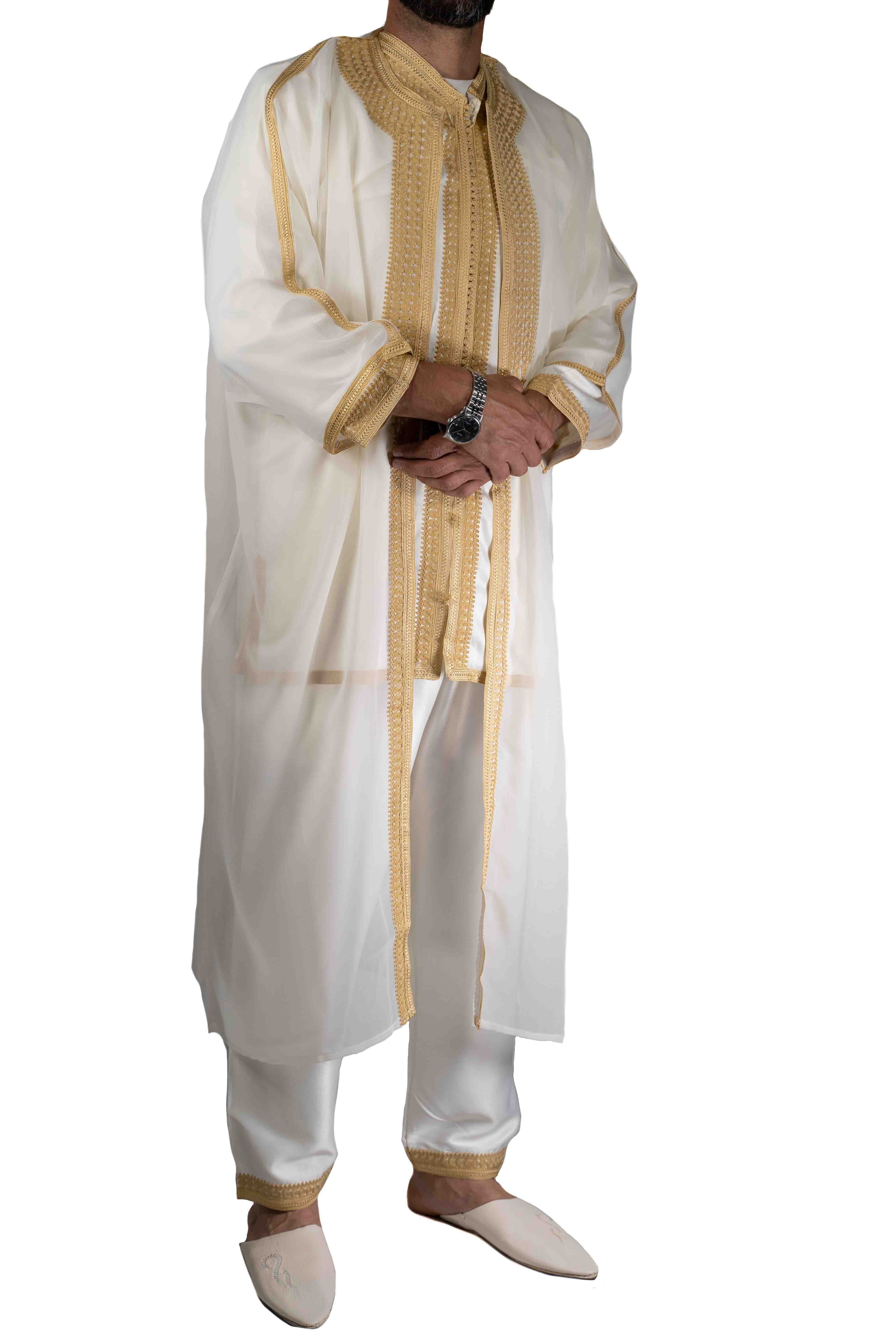 Jabador homme 3 Pièces - Blanc cassé et Doré