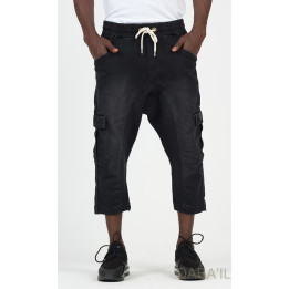 Cargo court jean stretch 9114 noir - Qabail