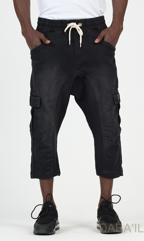 Cargo court jean stretch 9114 noir - Qabail