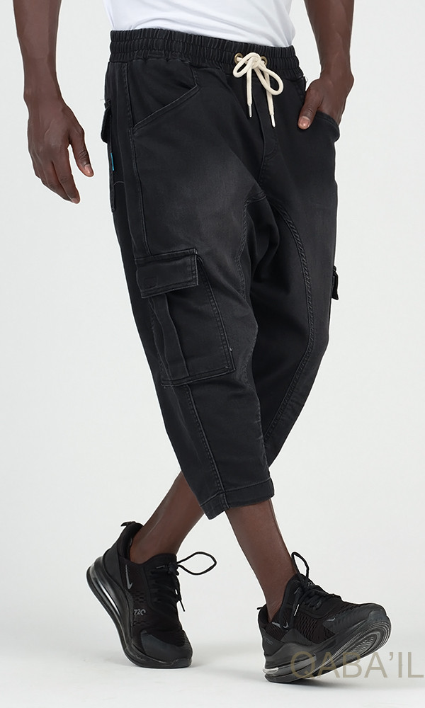 Cargo court jean stretch 9114 noir - Qabail