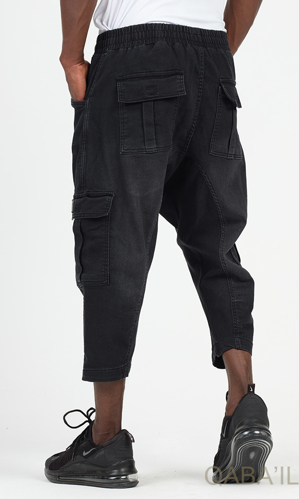 Cargo court jean stretch 9114 noir - Qabail