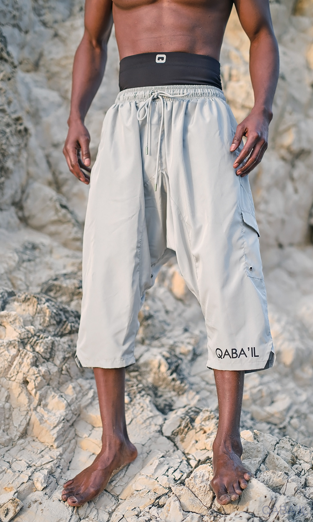 Sarouel de bain - Noir  - Qabail