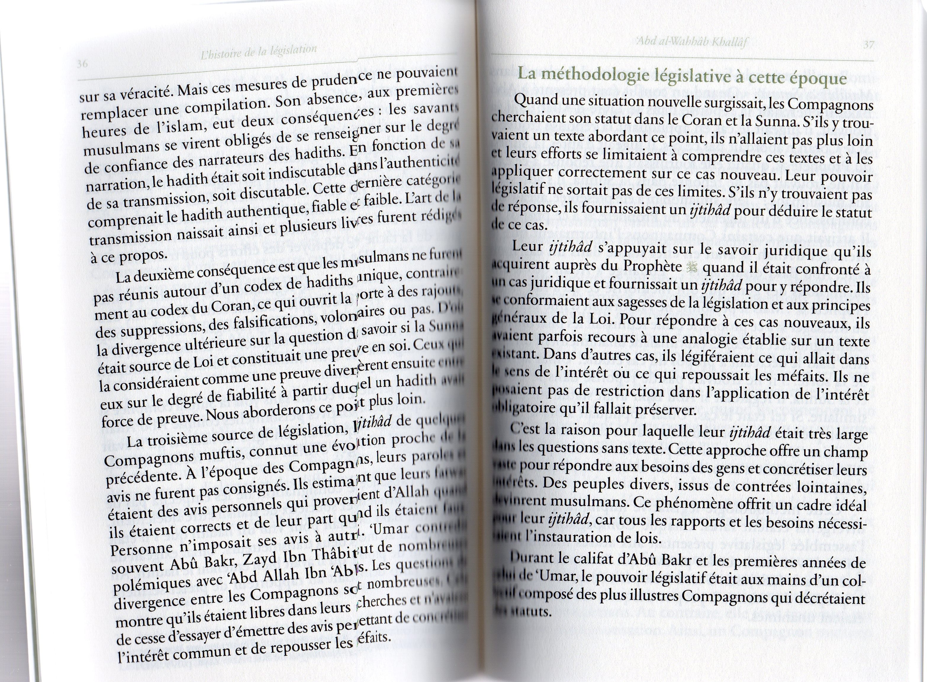 L'histoire de la législation
