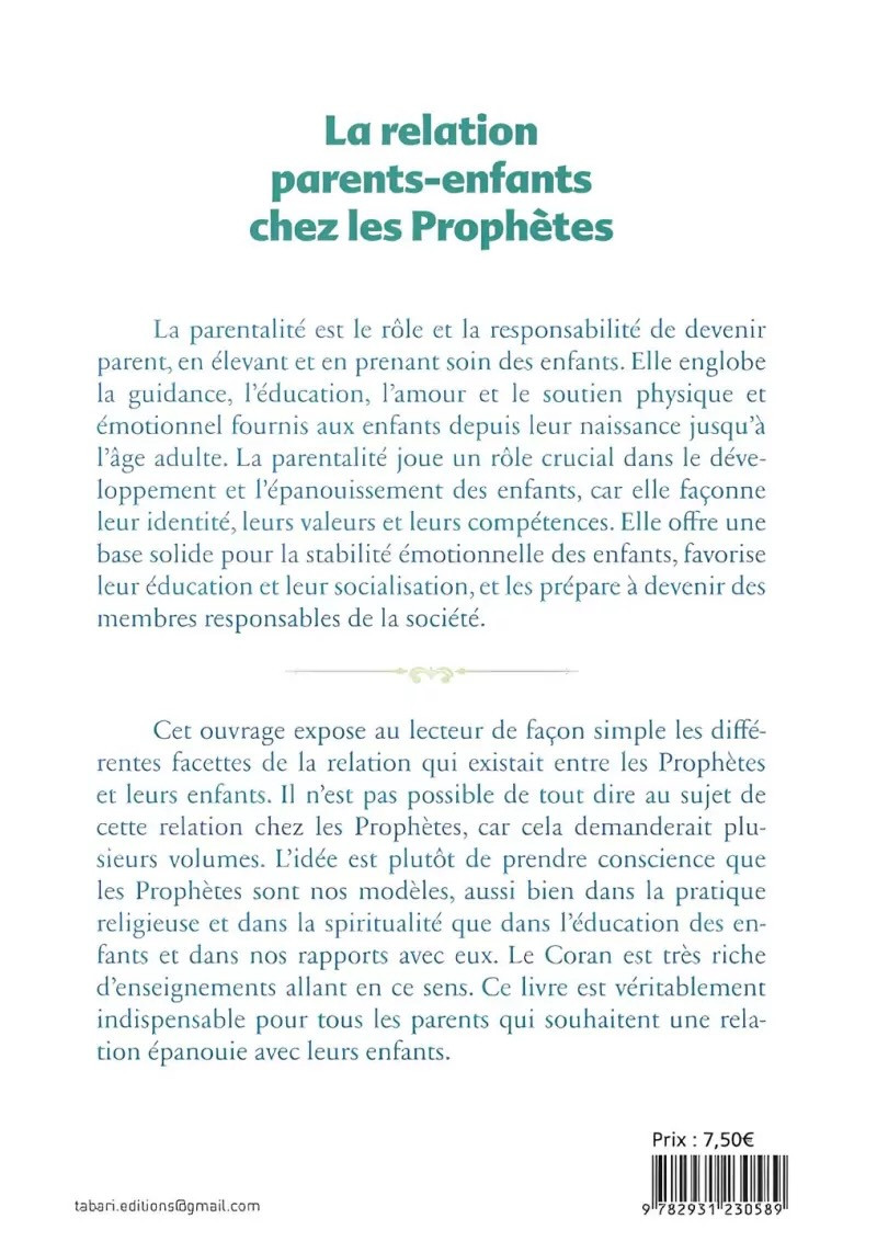 La relation parents enfants chez les Prophètes - Amin Salih - Tabari