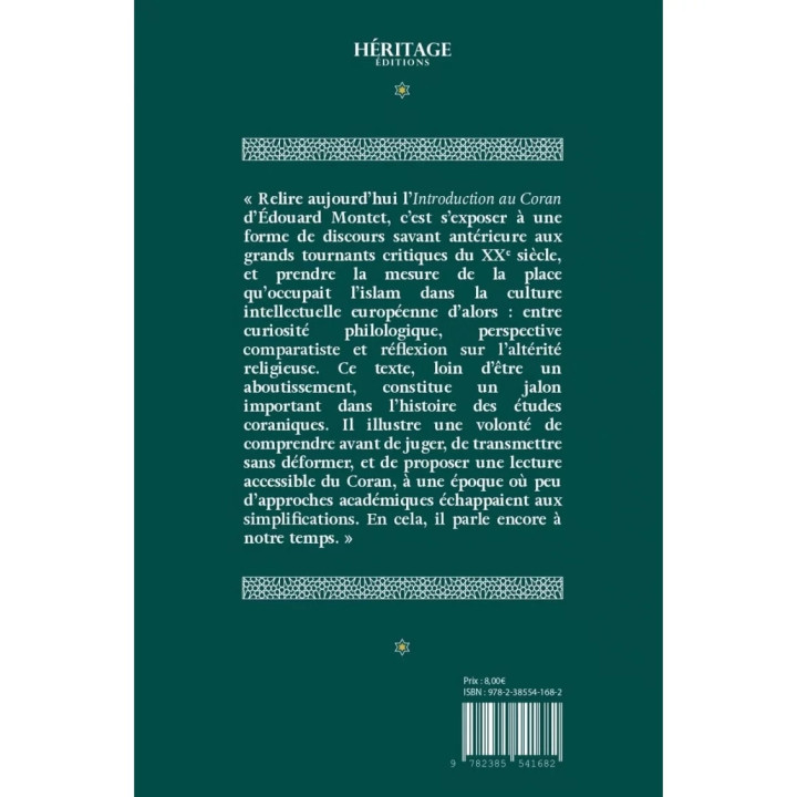 Introduction au Coran - Édouard Montet - Héritage Éditions