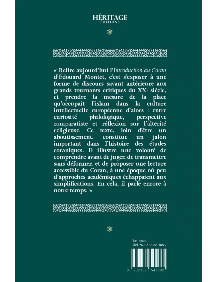 Introduction au Coran - Édouard Montet - Héritage Éditions