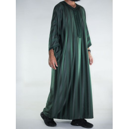 Gandoura marocaine Bordeaux / Broderie Blanche