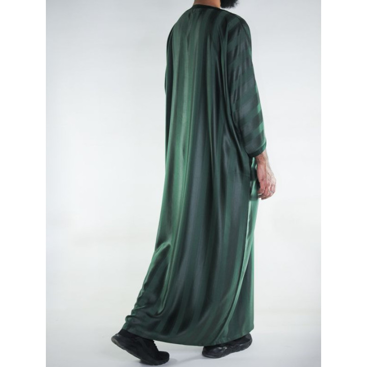 Gandoura marocaine Bordeaux / Broderie Blanche