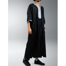 Gandoura marocaine jawhara - Noir/argent