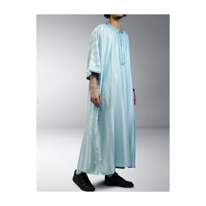 Gandoura marocaine jawhara - vert d'eau