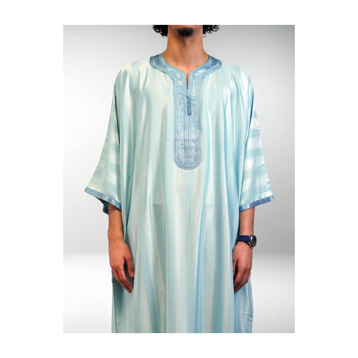 Gandoura marocaine jawhara - vert d'eau
