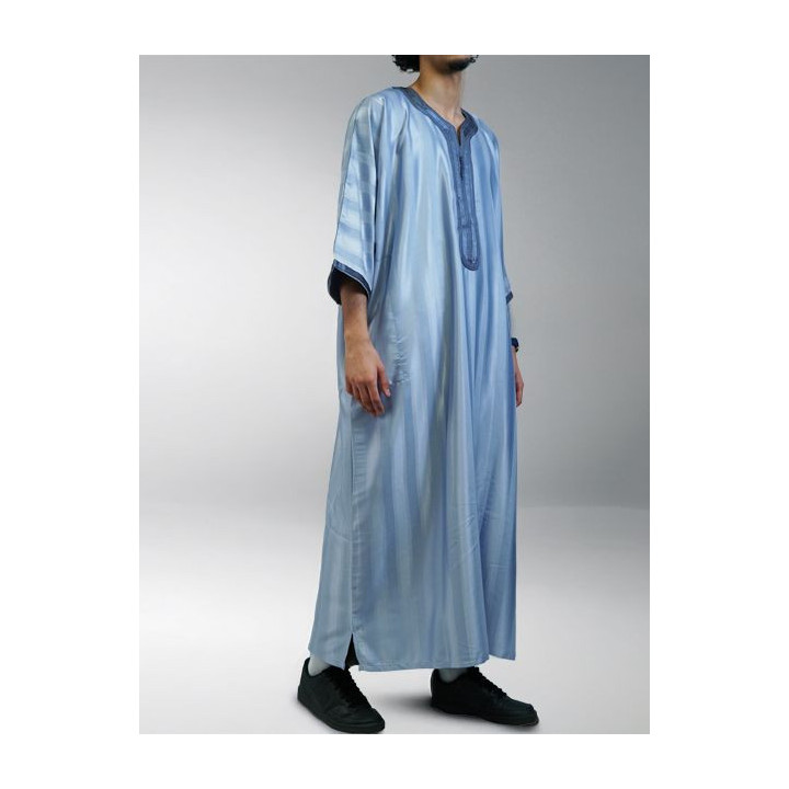 Gandoura marocaine jawhara - Bleu grisé