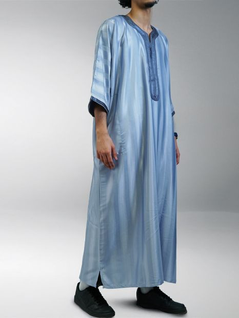 Gandoura marocaine jawhara - Bleu grisé