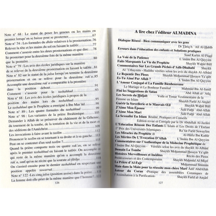 La description de la prière du Prophète du takbîr au taslim