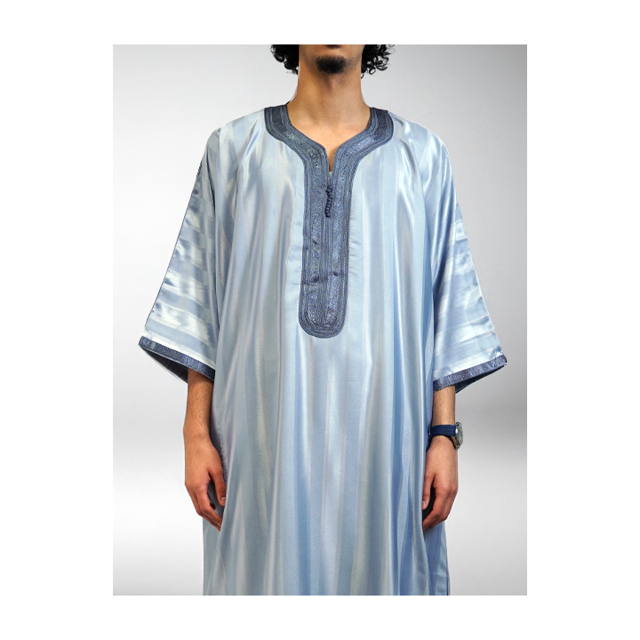 Gandoura marocaine jawhara - Bleu grisé