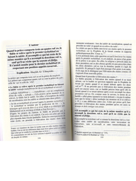 La description de la prière du Prophète du takbîr au taslim