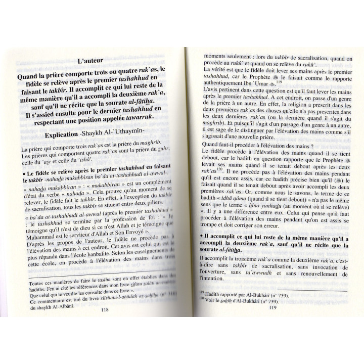 La description de la prière du Prophète du takbîr au taslim
