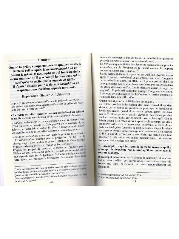 La description de la prière du Prophète du takbîr au taslim