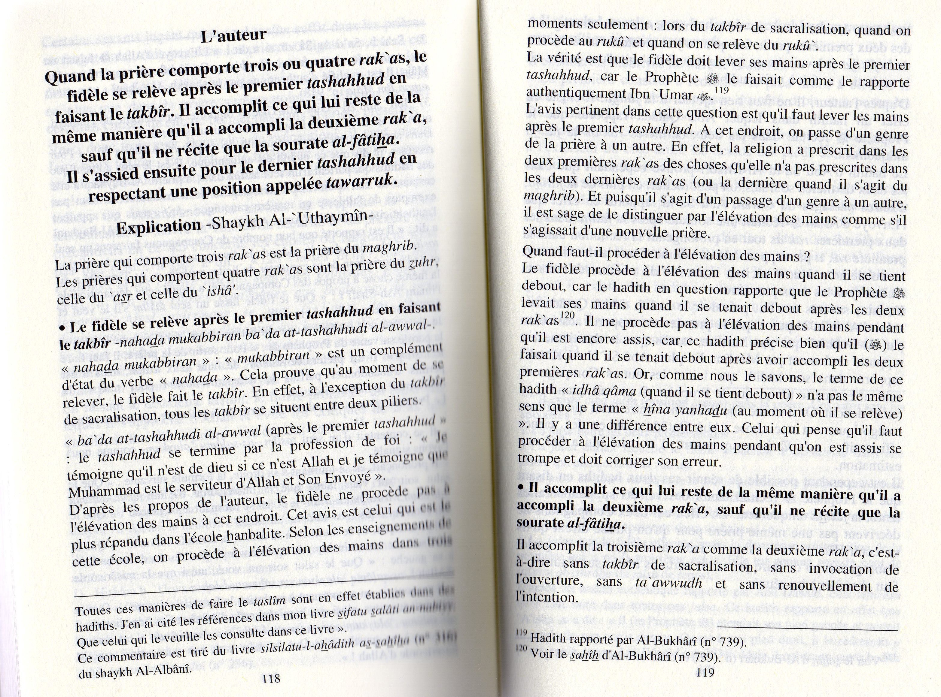 La description de la prière du Prophète du takbîr au taslim