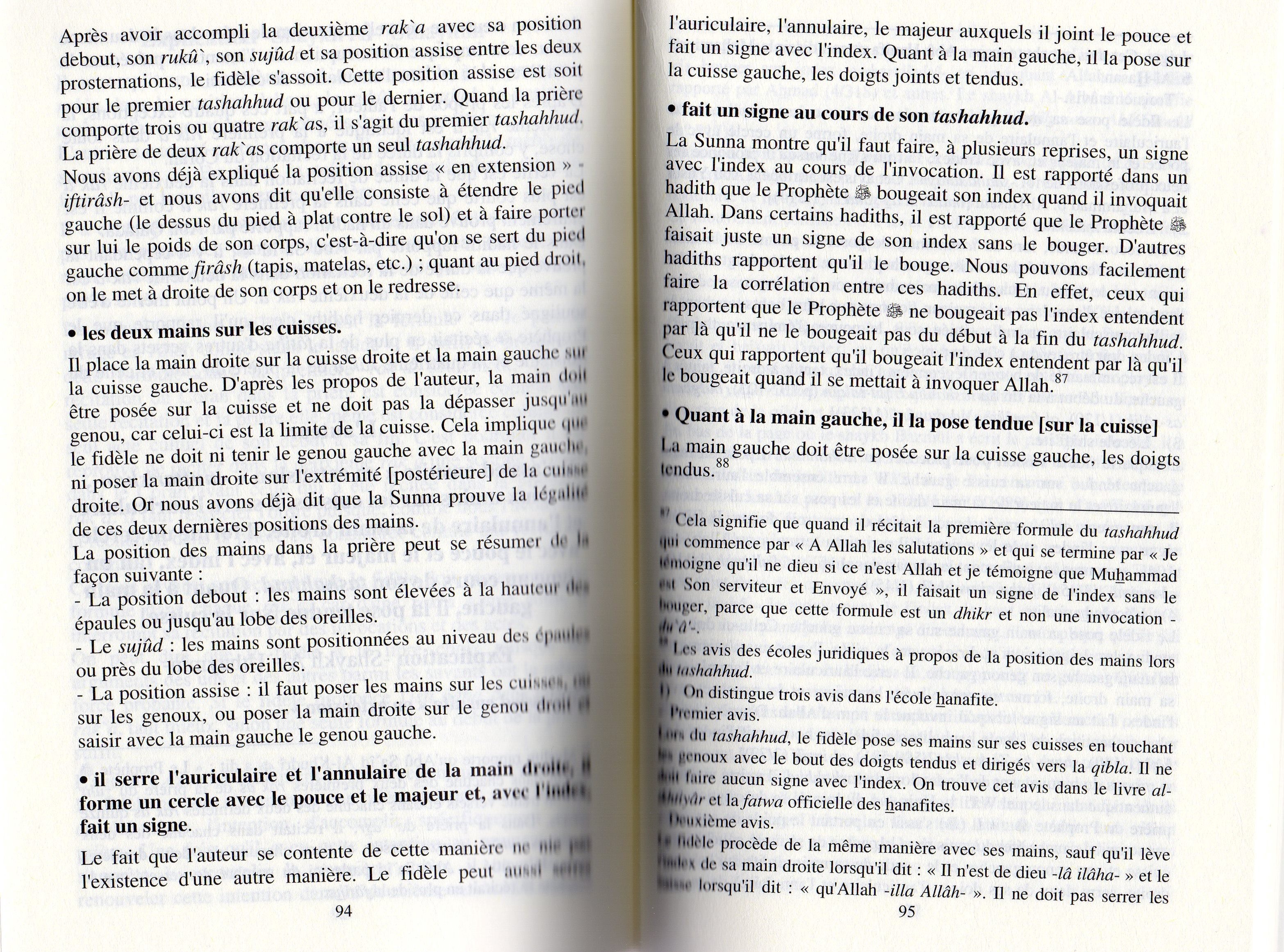 La description de la prière du Prophète du takbîr au taslim