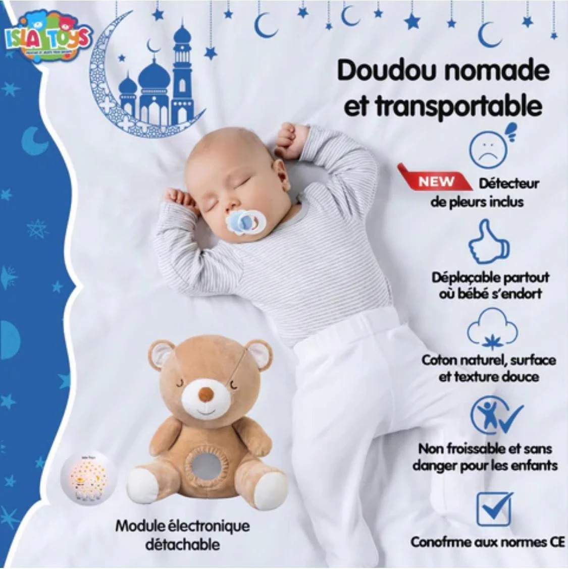 Nounours coranique Amin : Coran, adhkâr et veilleuse