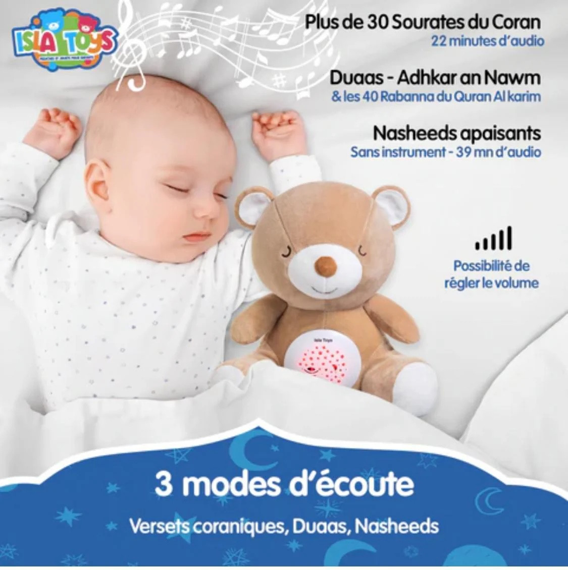 Nounours coranique Amin : Coran, adhkâr et veilleuse