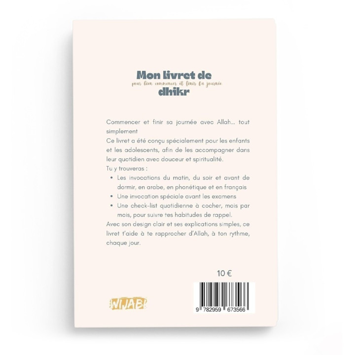 Mon livret de dhikr - version fille - Wijabi