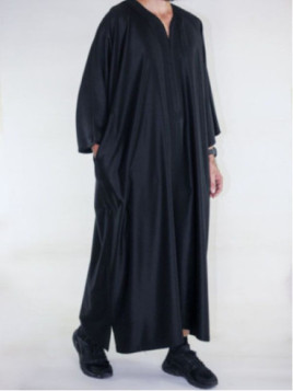 Gandoura marocaine Amir - Noir