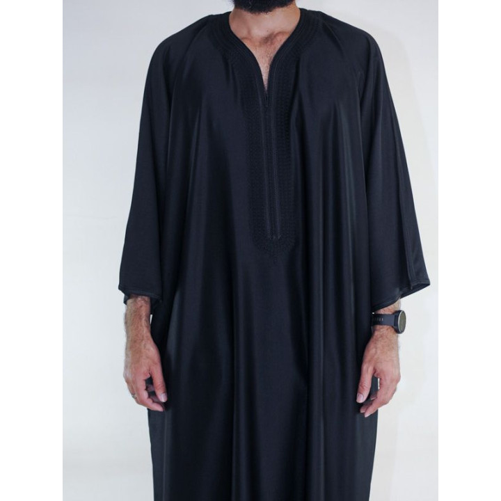 Gandoura marocaine Amir - Noir