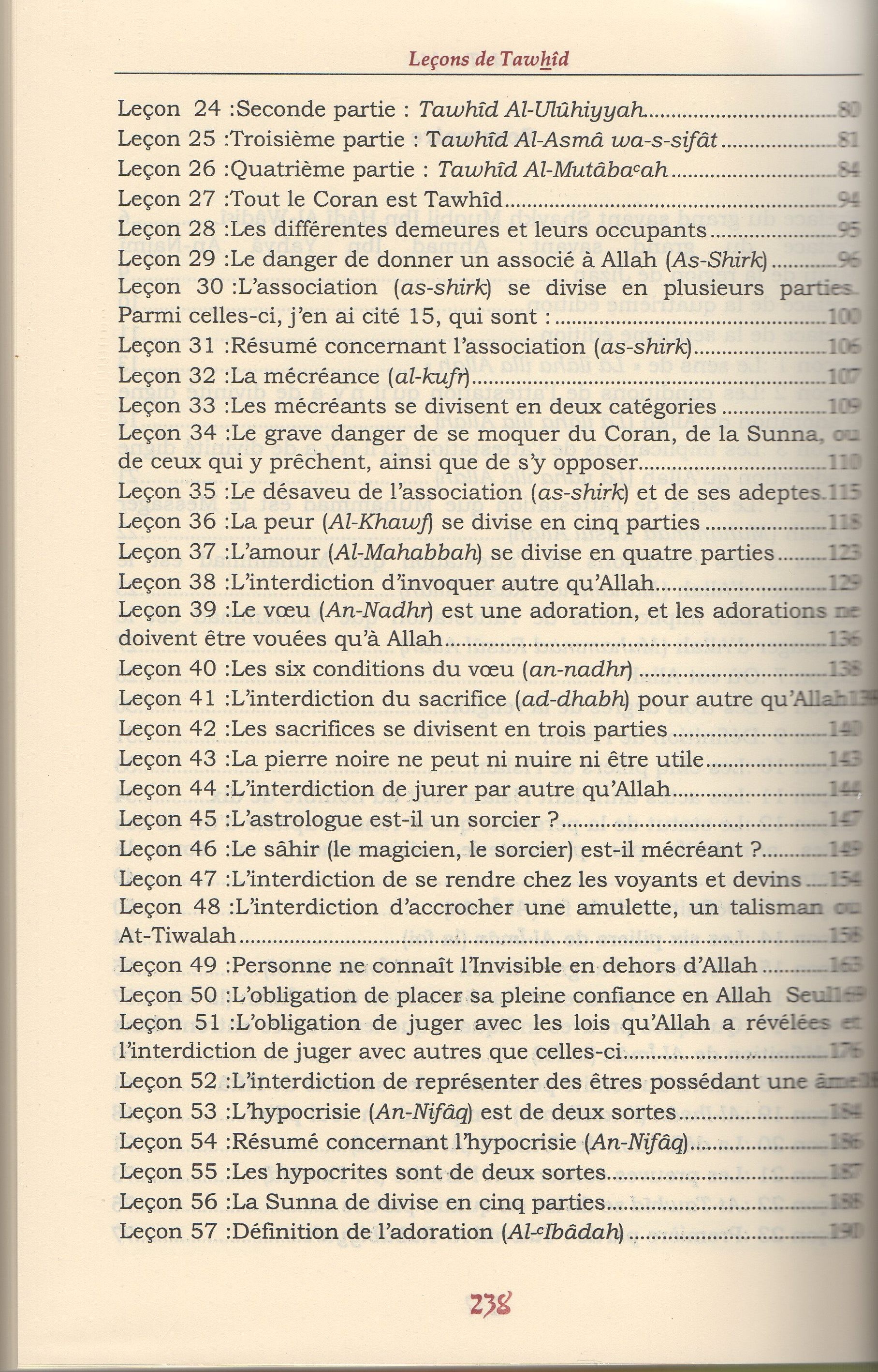 Leçon de tawhid