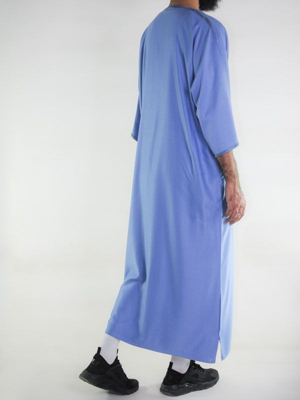 Gandoura marocaine Amir - bleu jean