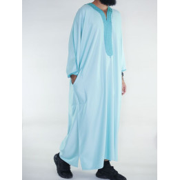 Gandoura marocaine Amir - vert d'eau