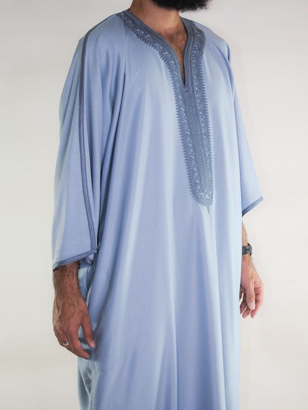 Gandoura marocaine Amir - gris clair