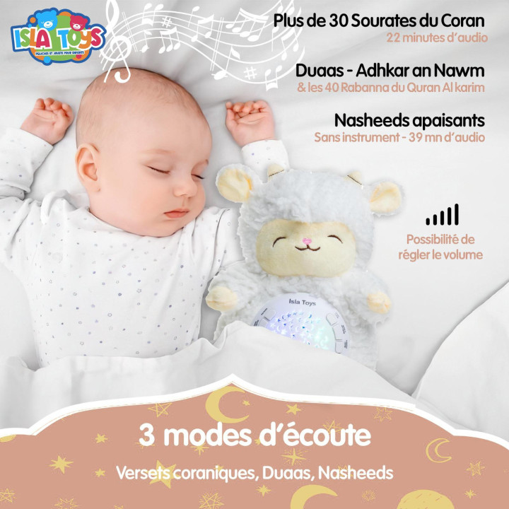 Doudou coranique Kabchi rose : Coran, douâs et veilleuse
