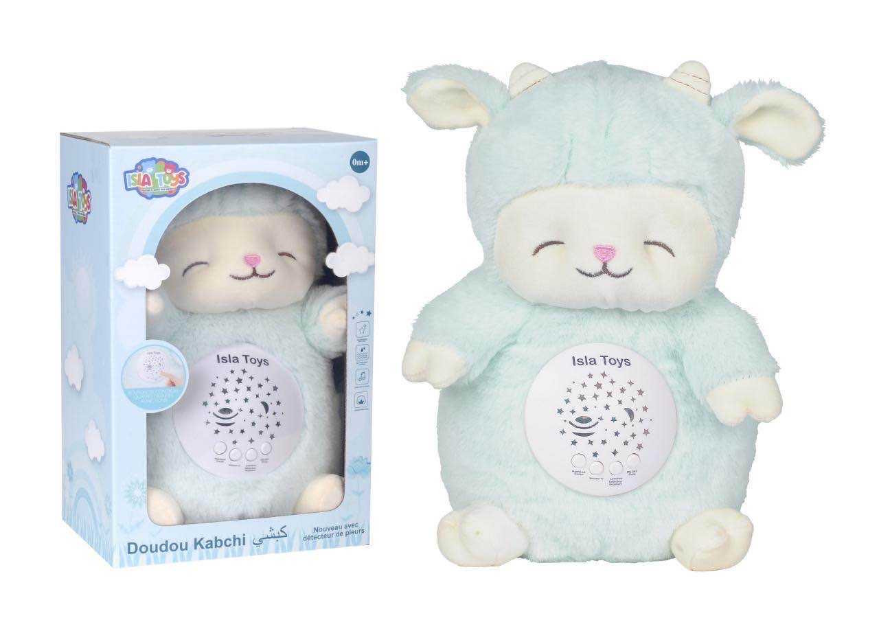 Doudou coranique Kabchi vert d’eau : Coran et veilleuse