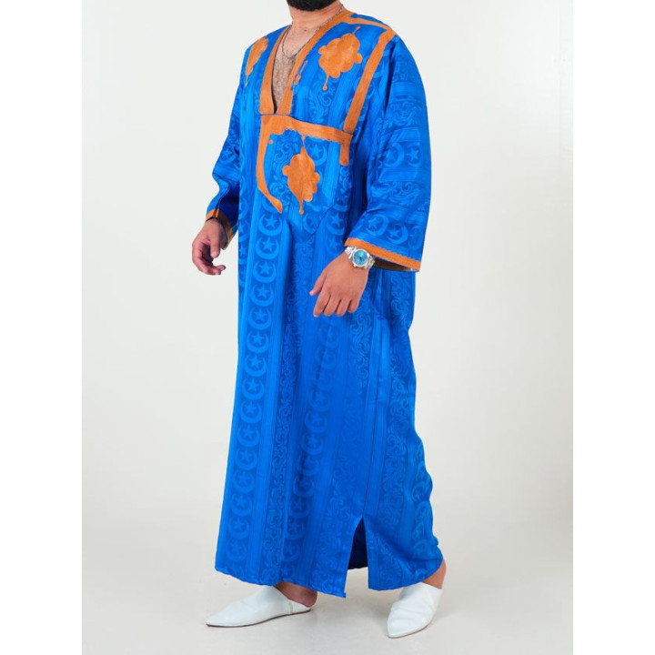 Melhfa - Tenue sahraouia - bleu foncé doré