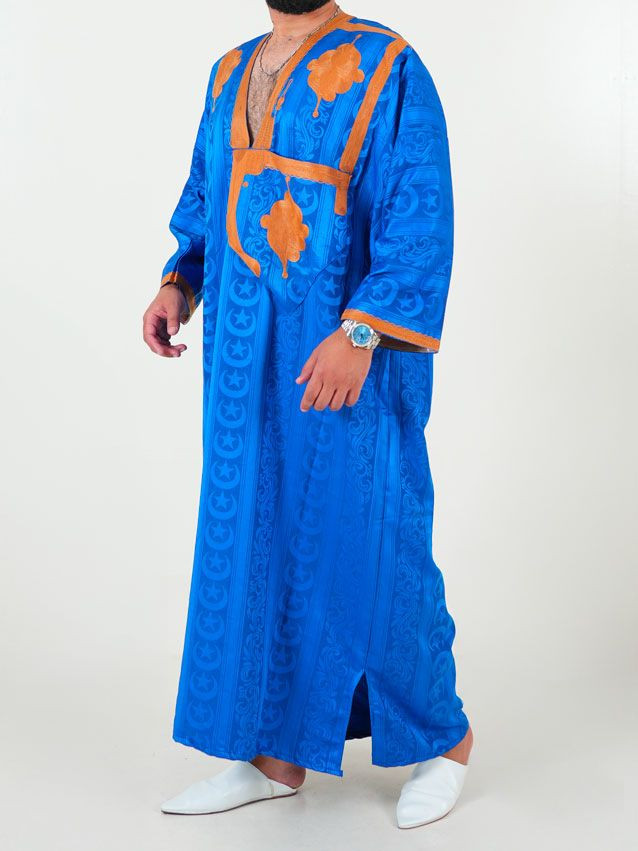 Melhfa - Tenue sahraouia - bleu foncé doré