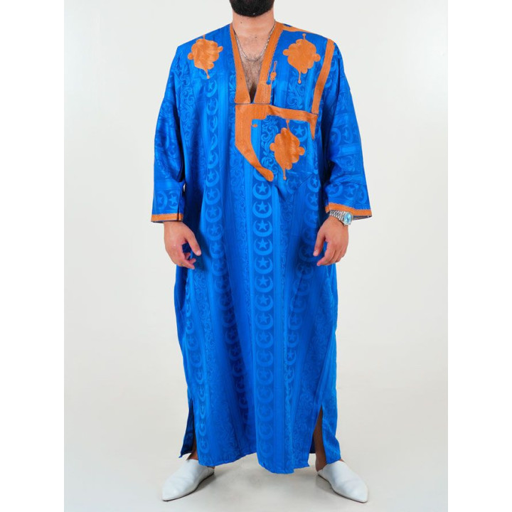 Melhfa - Tenue sahraouia - bleu foncé doré